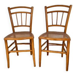 paire de chaises cannées
