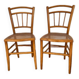 Paire de chaises cannées