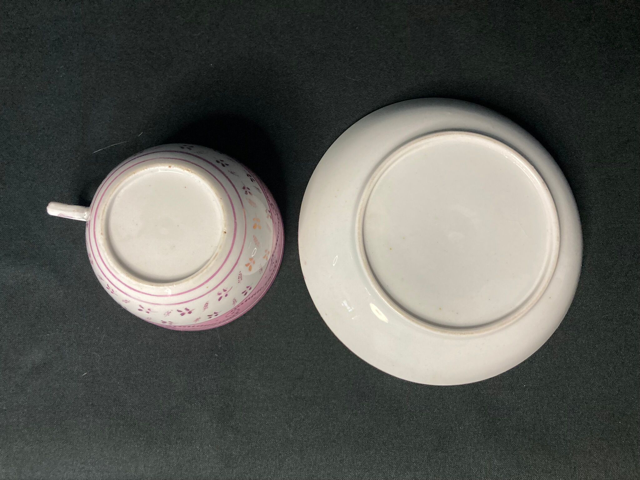 Old pink porcelain tea cup late nineteenth century