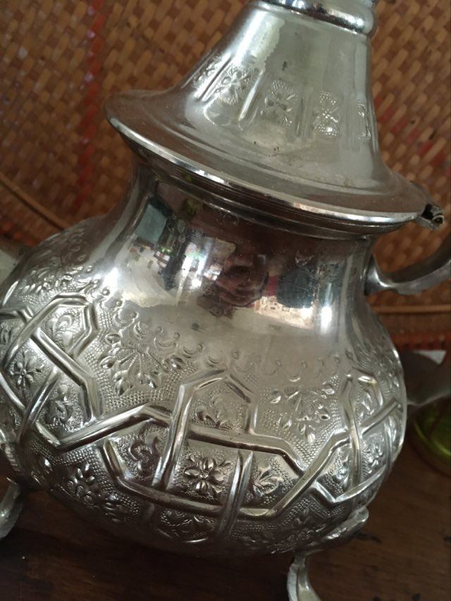 Large traditional Moroccan teapot.