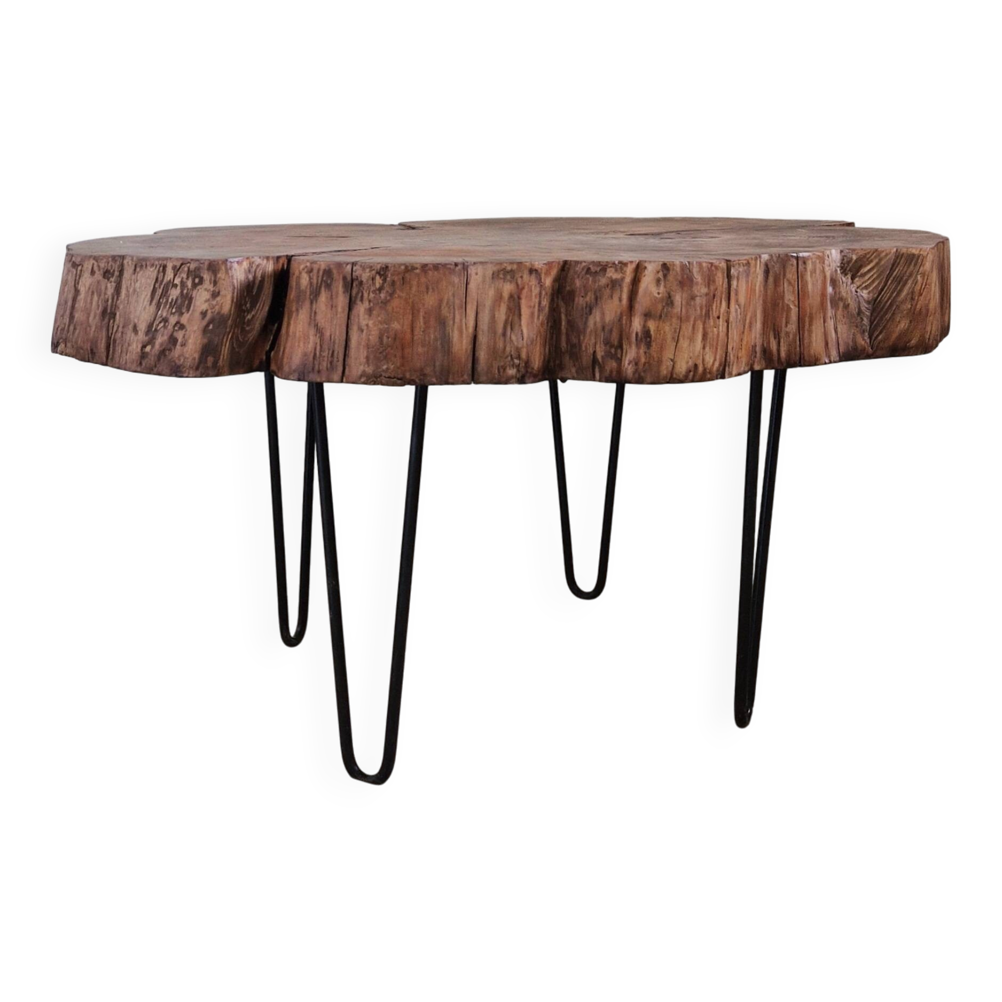 Table basse en bois et métal