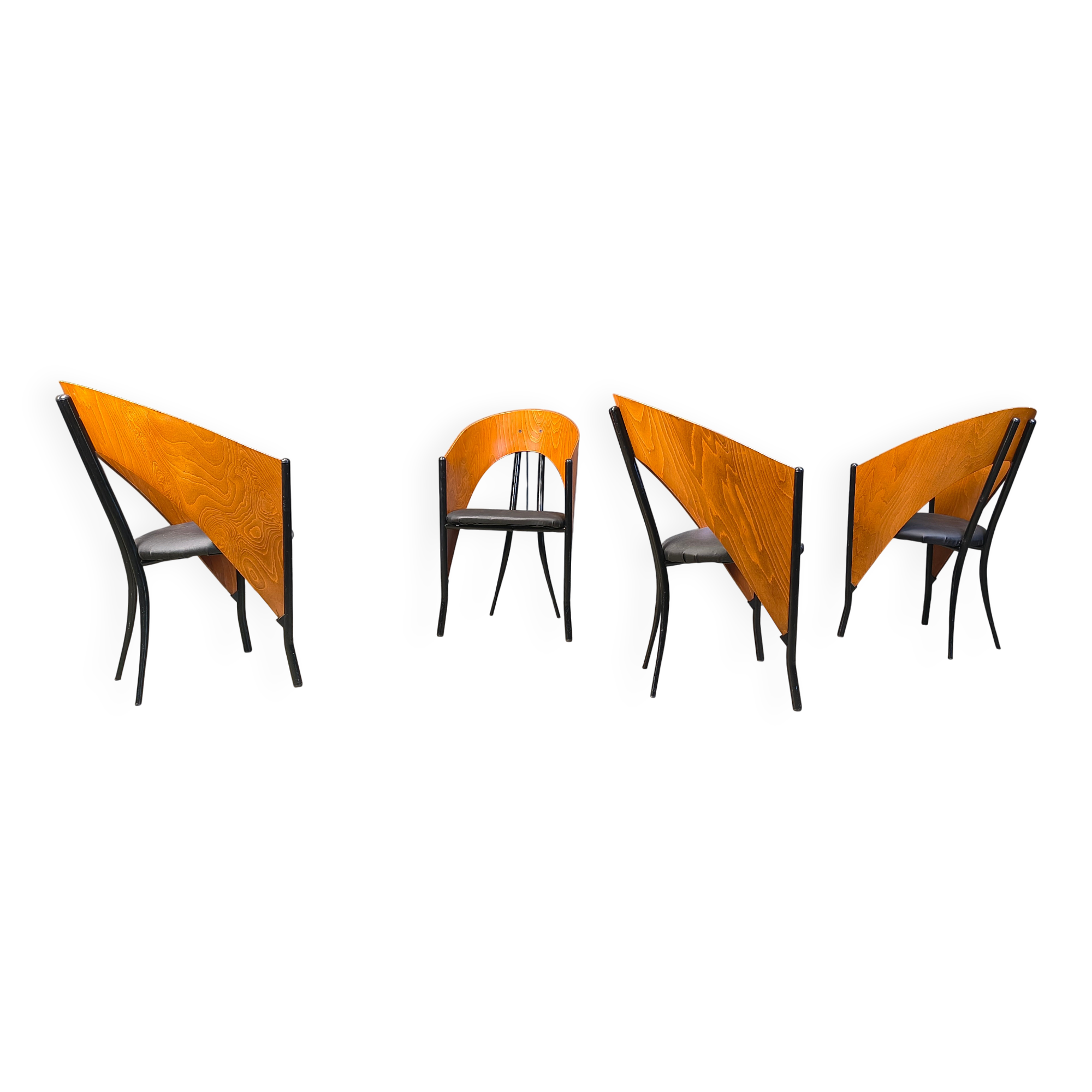 Postmodern Spanish dining chairs, 1980s - set of 4