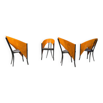 Chaises de salle à manger espagnoles postmodernes, années 1980 - ensemble de 4