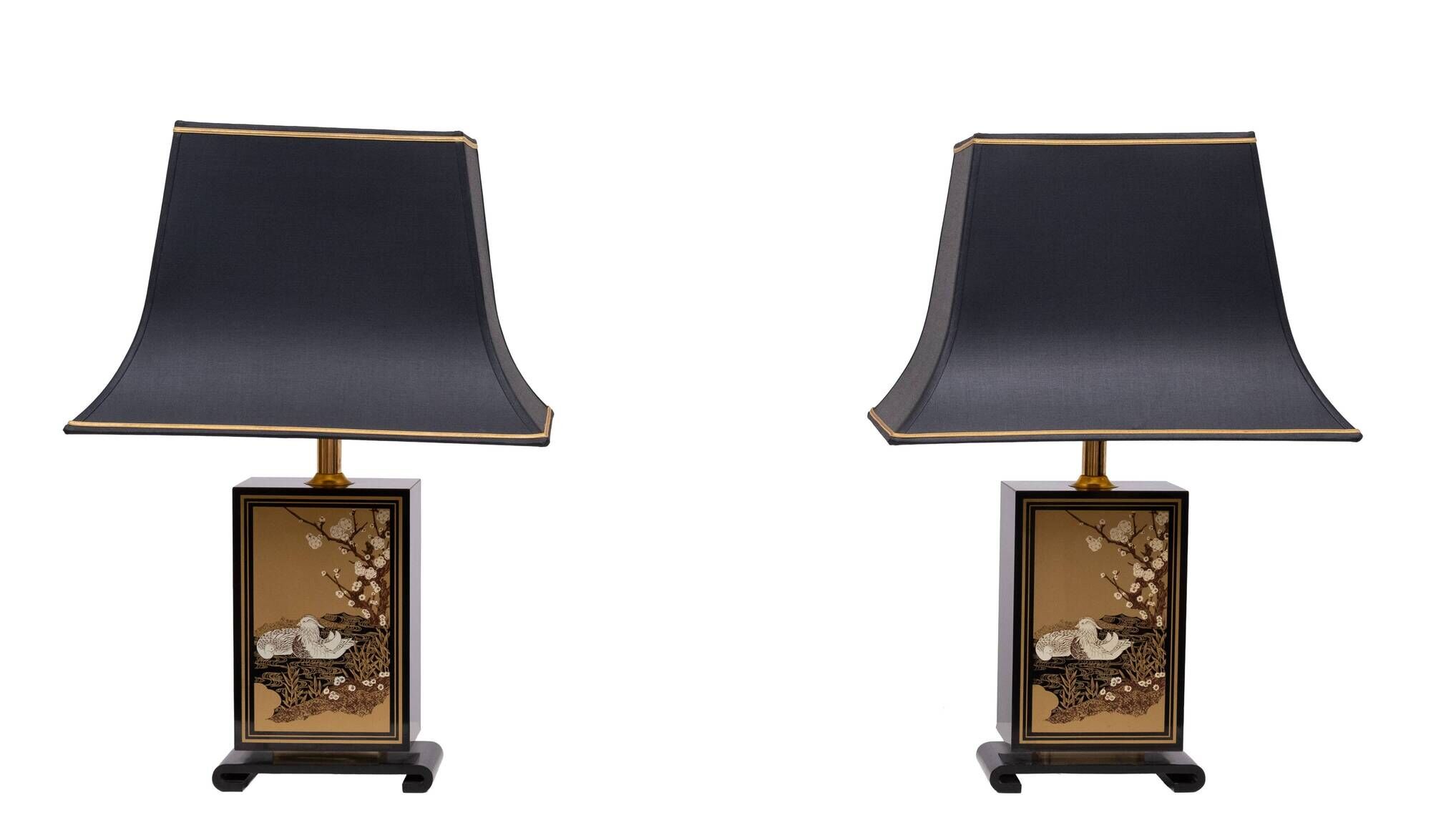 Stunning Maison Le Dauphin Pagode Design Table Lamps France 1970's
