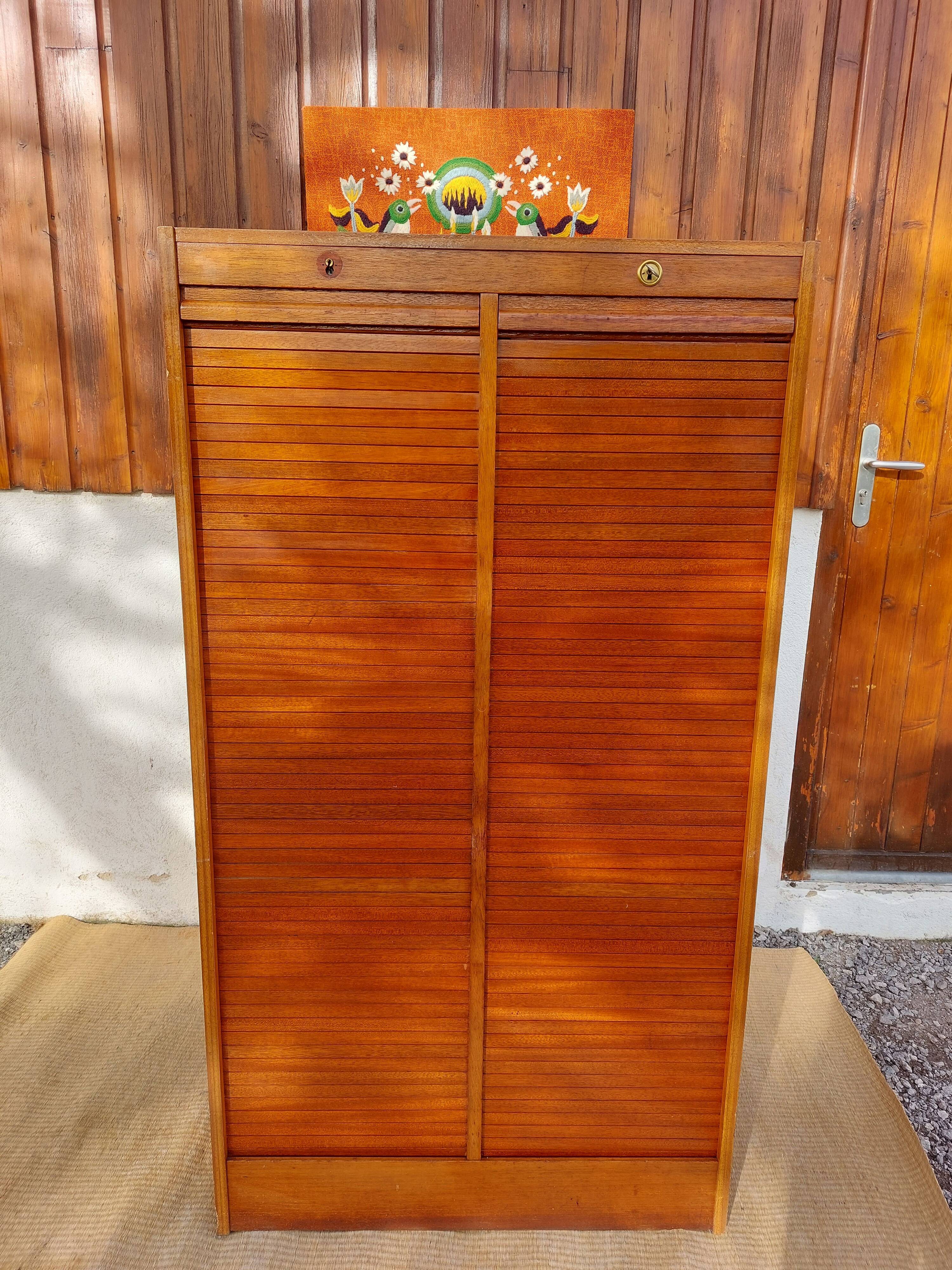 curtained filing cabinet