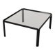 Square glass coffee table, Italian design, 1970s, made in Italy