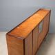 Vintage mahogany sideboard with bar compartment, 1950s-60s design.