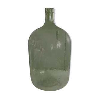 Dame jeanne ancienne - verre bullé - 10 litres - hauteur 42 cm