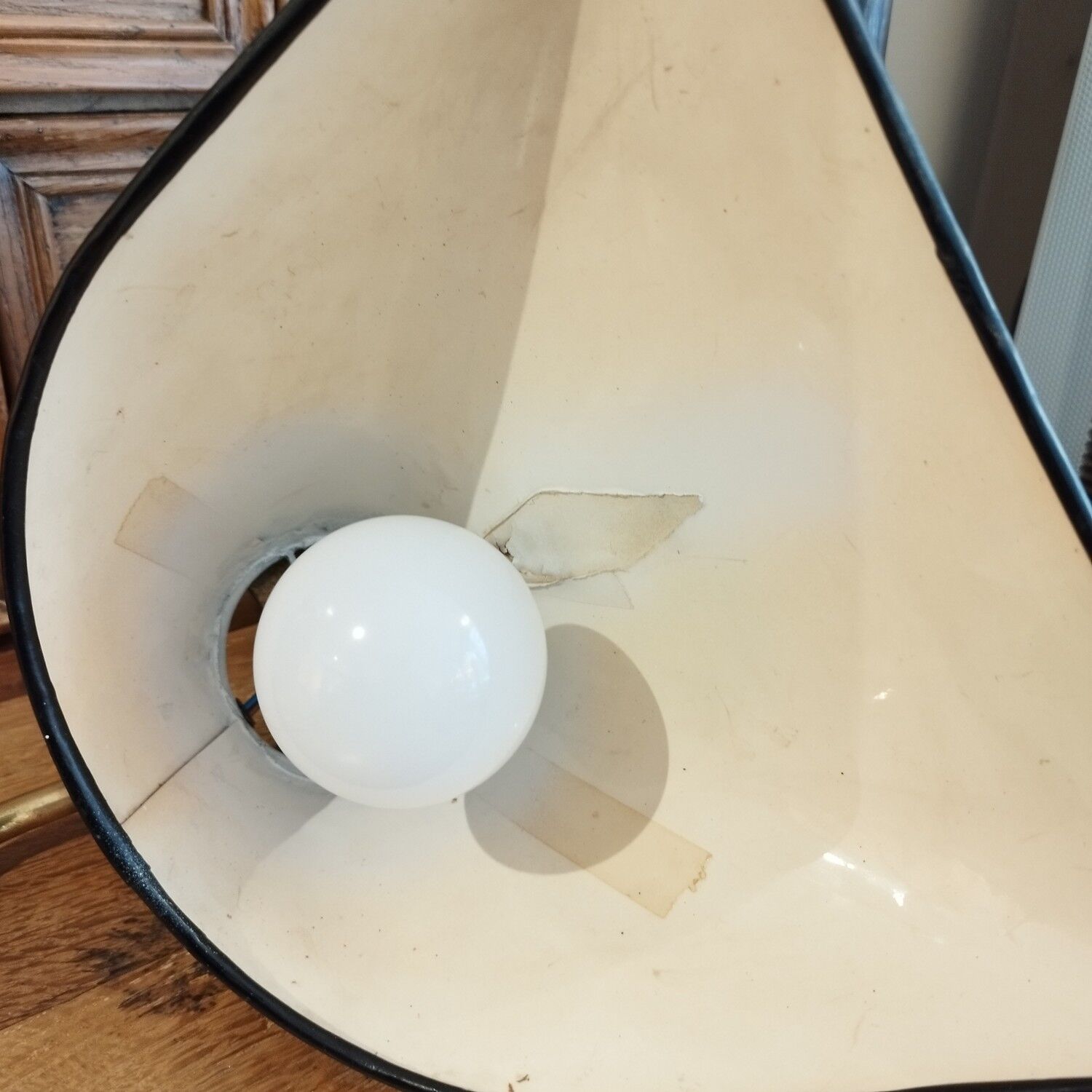 Leather-wrapped Lancel lamp