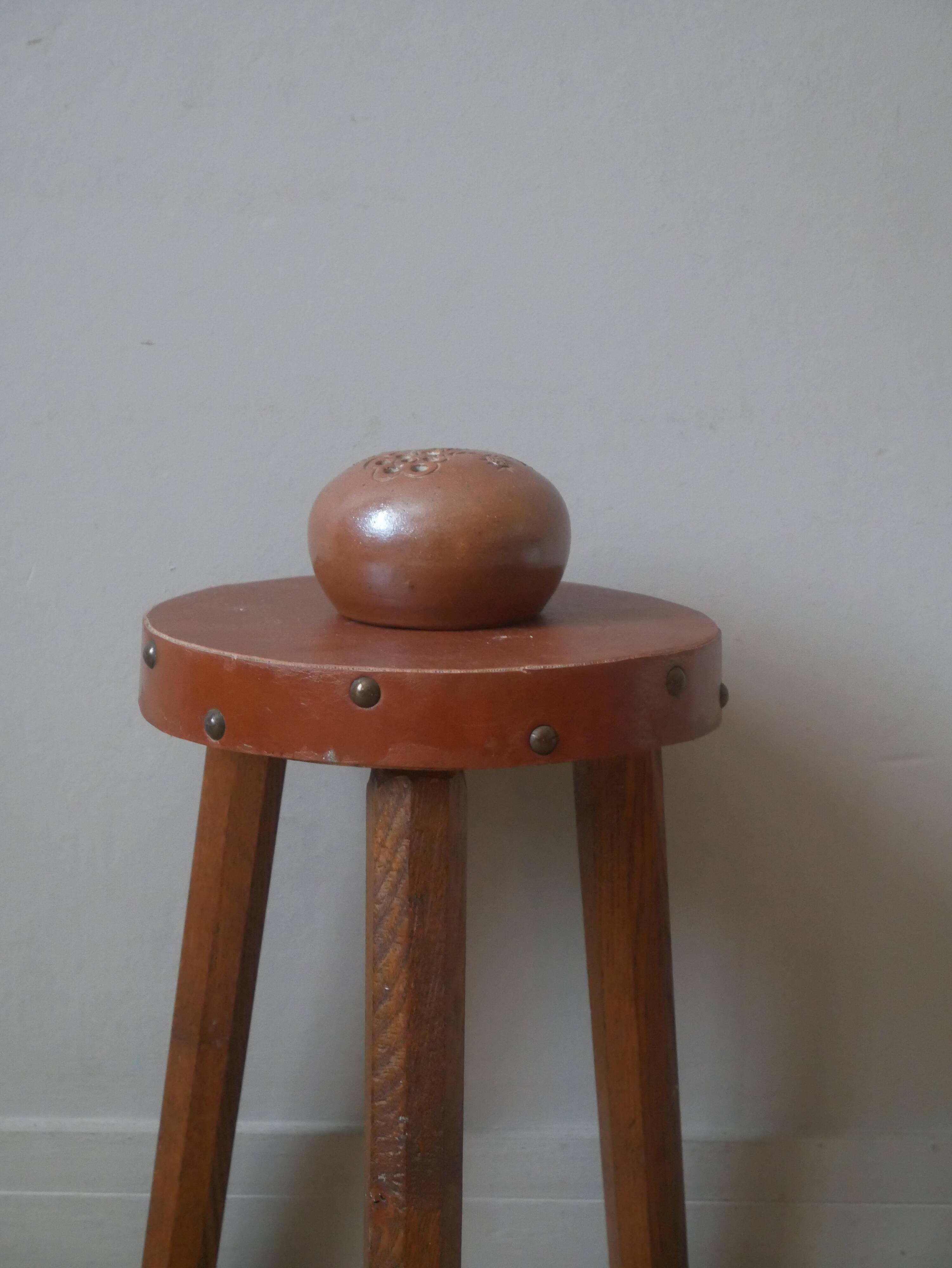 Handmade ceramic stoneware flowerpot vase pottery Scandinavian bohemian decoration thistles