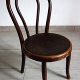 Antique curved wooden children's chair by Fischel, early 20th century.