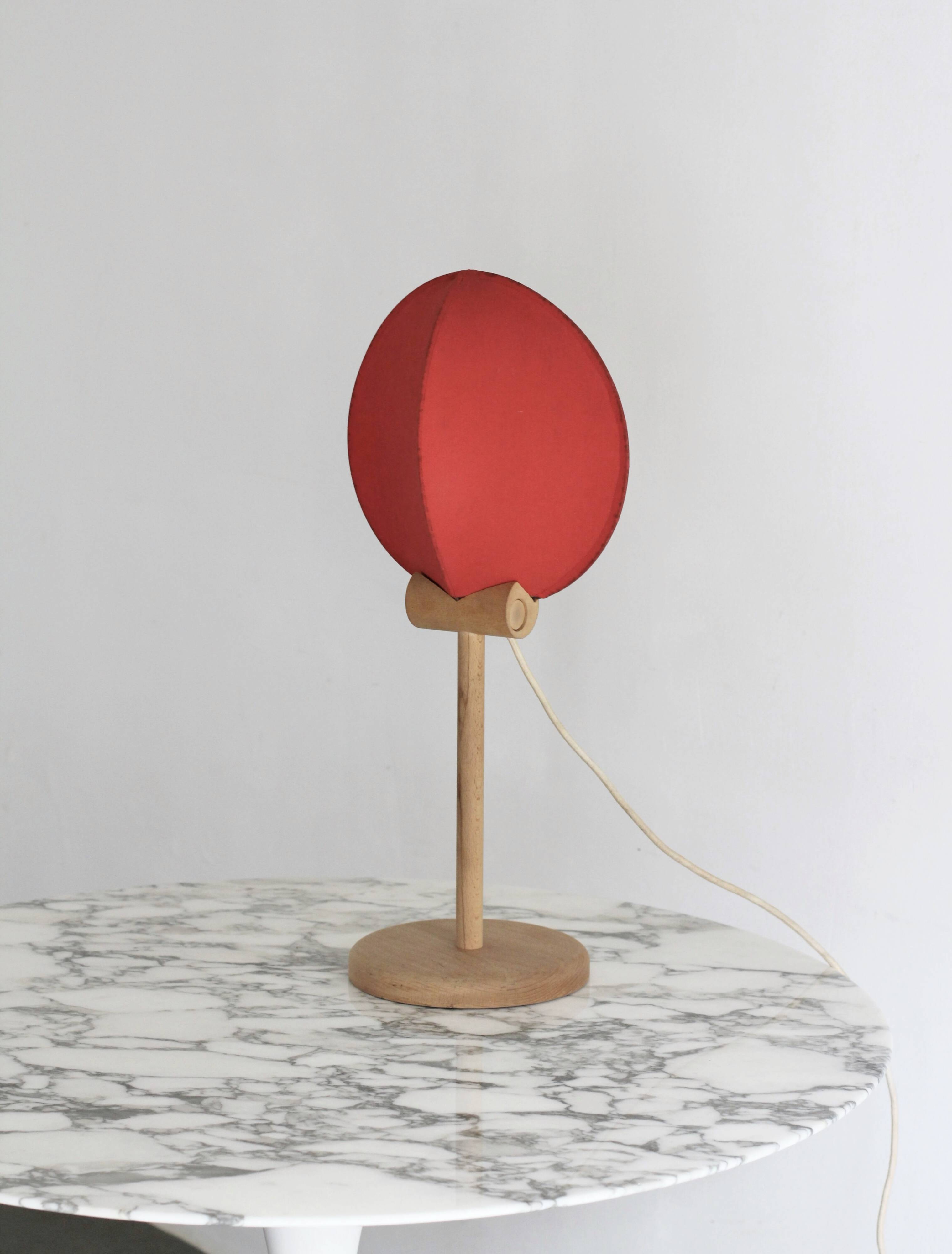 Lampe italienne en bois et coton