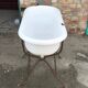 Vintage white enamelled iron jardinière with tubular legs - 1930s