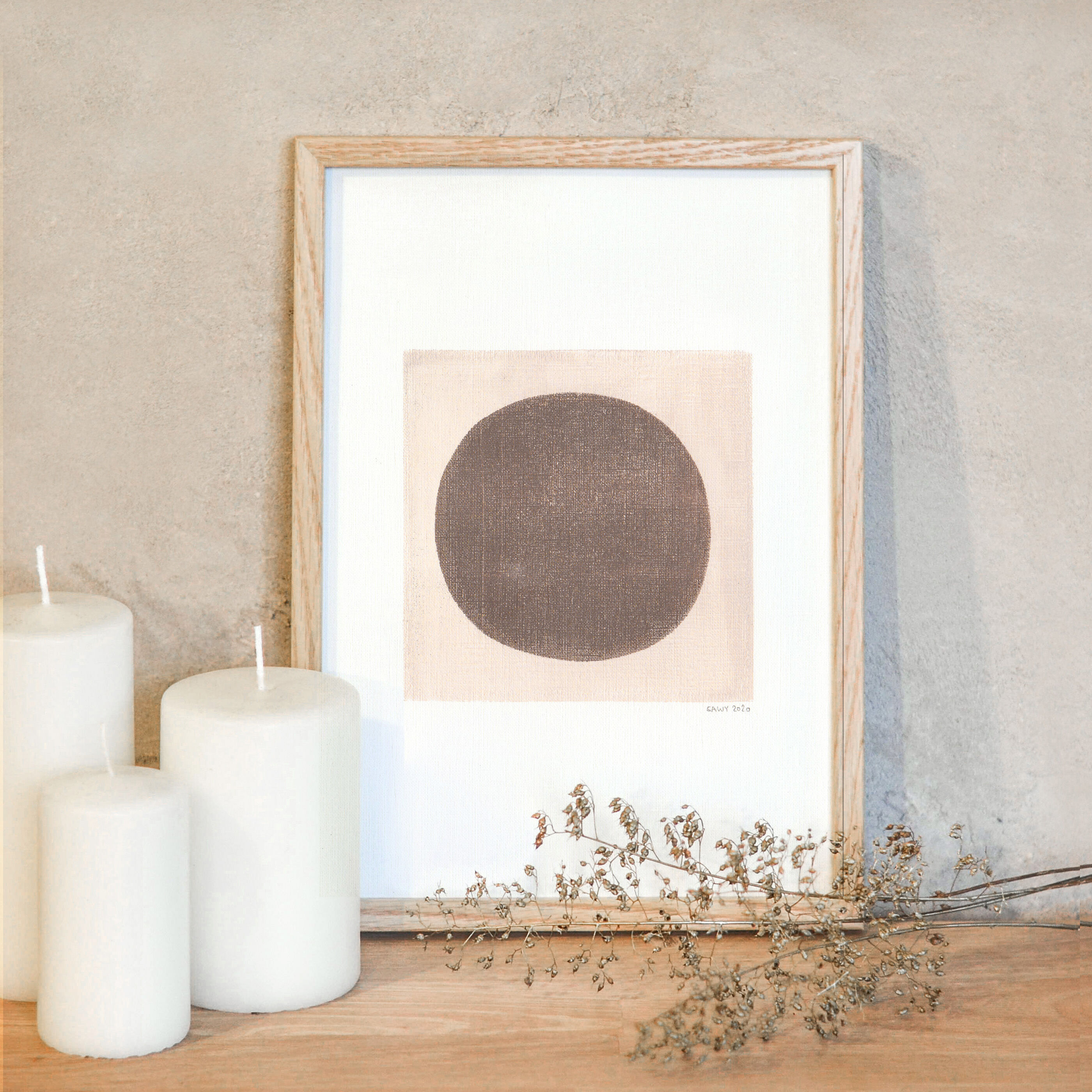 Painting on frameless paper M180 signed Eawy