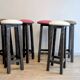 Lot de 6 tabourets de bar en bois — esprit bistrot & bois patiné