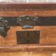 Malle de voyage 1900 cuir et bois