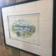 Watercolor painting nadine martinique the three islets + wood frame #a223