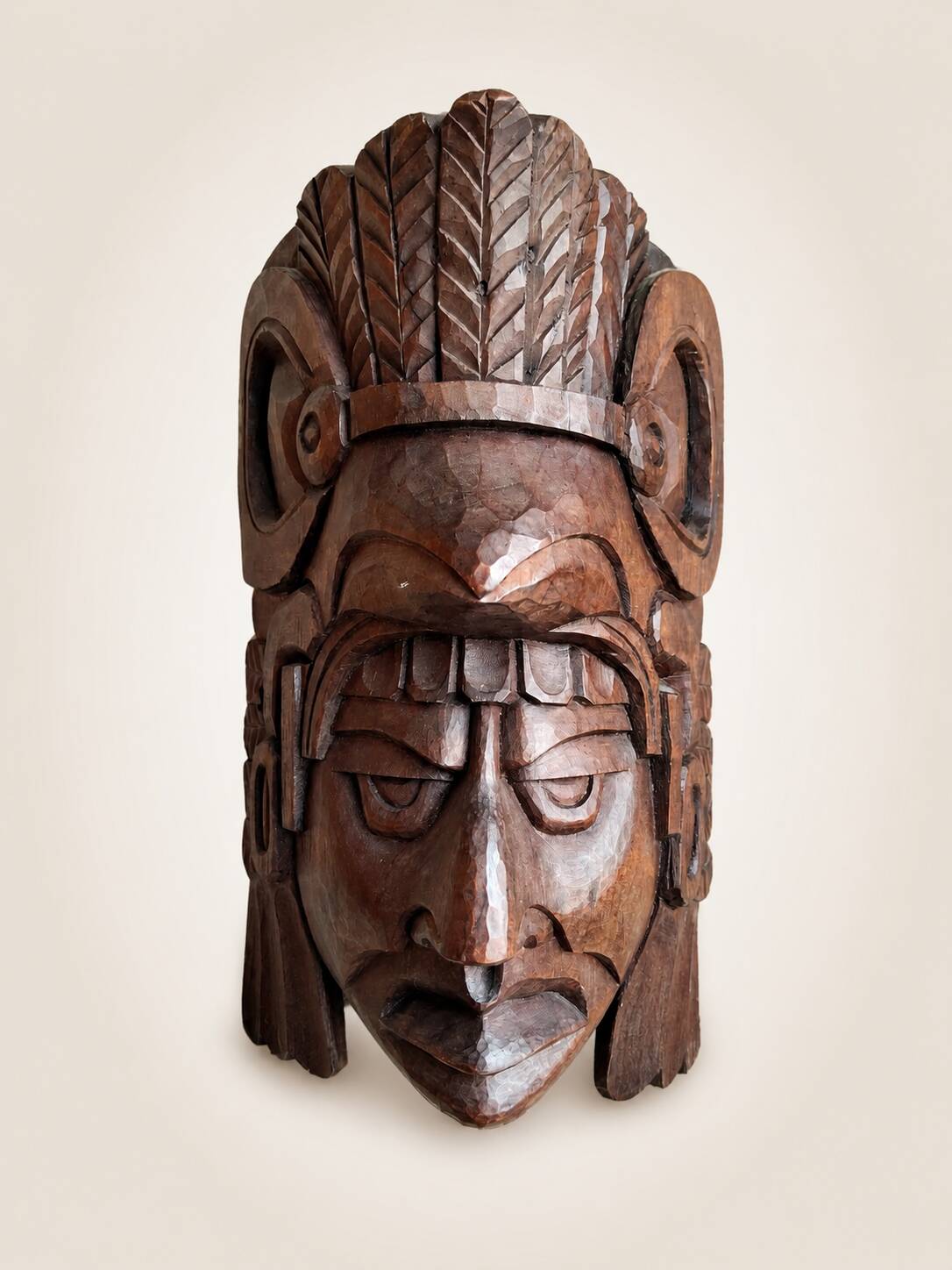 Carved wooden wall mask – Native American spirit – decorative piece vi