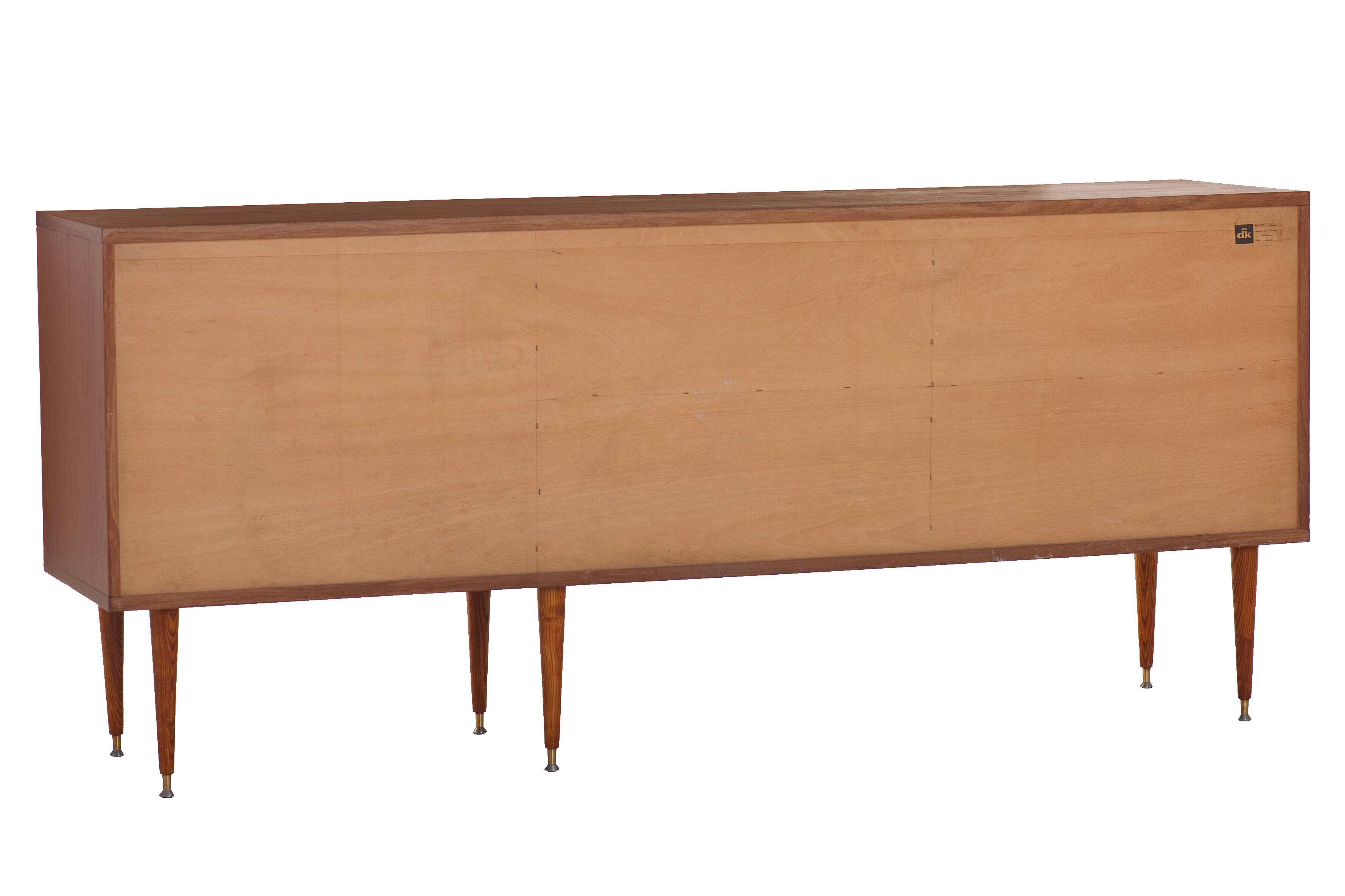 Teak sideboard with 4 drawers and 2 doors, 1960s