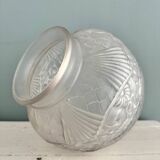 Art Deco ball vase in frosted glass