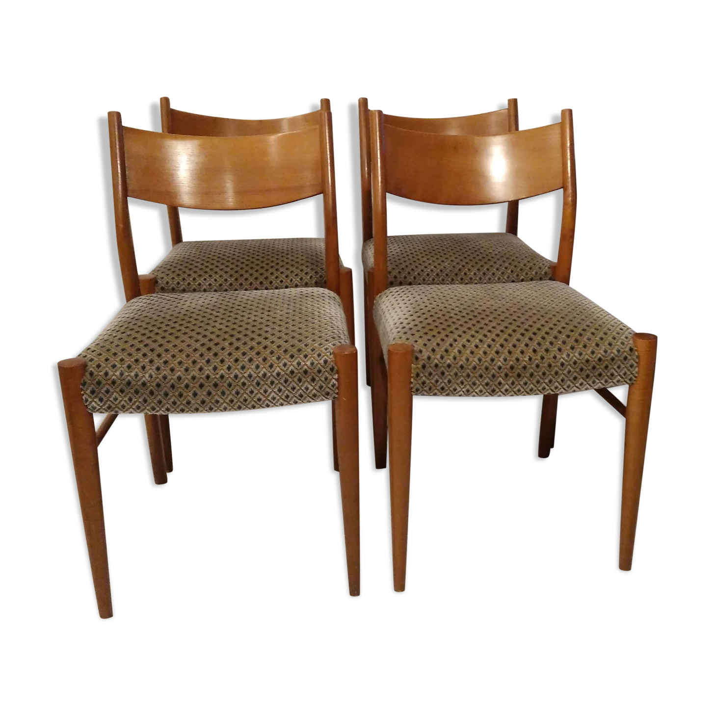 Lot of 4 vintage Scandinavian style chairs