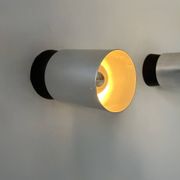 Pair of vintage wall lights, chrome-plated metal and Bakelite, France 1960.