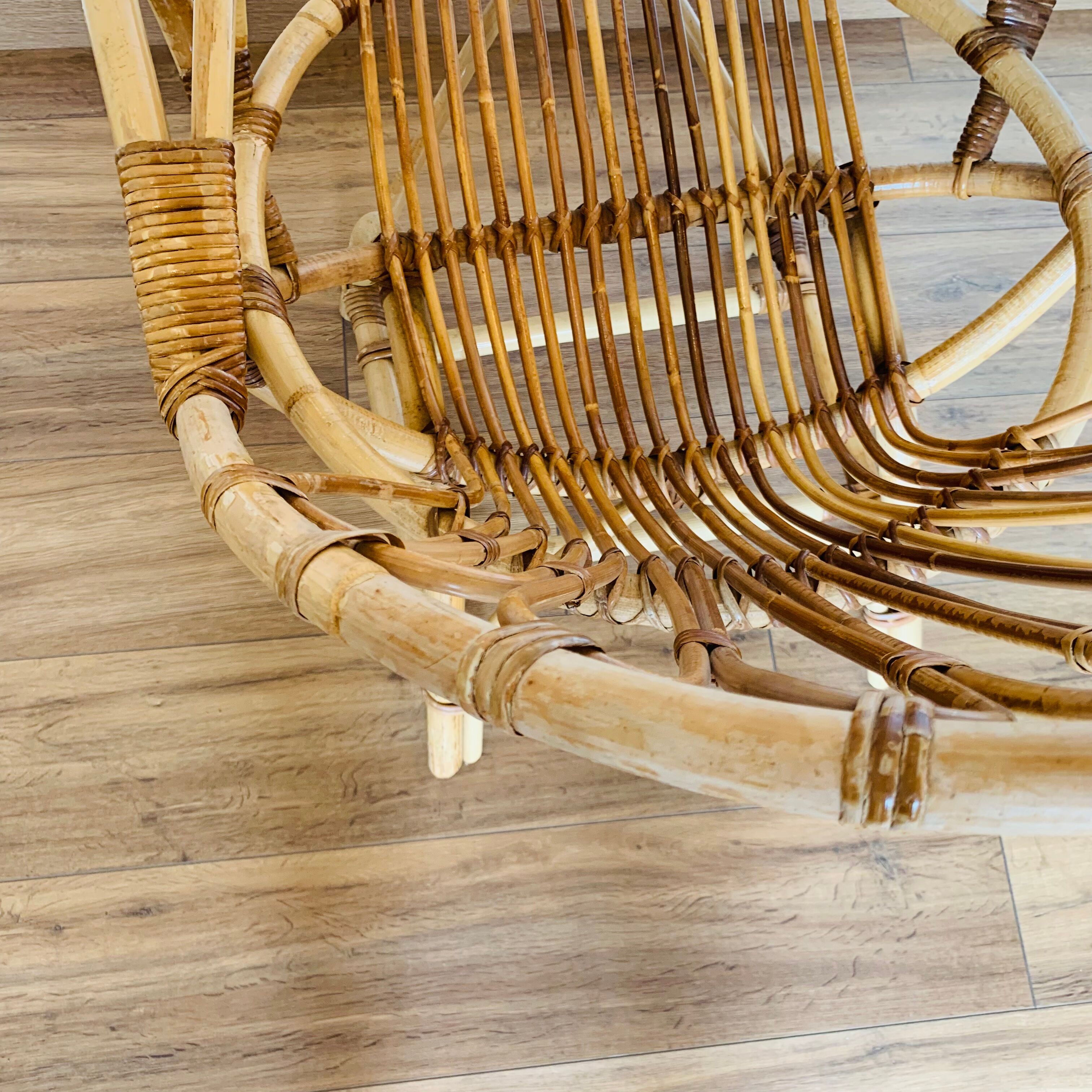 Pair of adult rattan armchairs