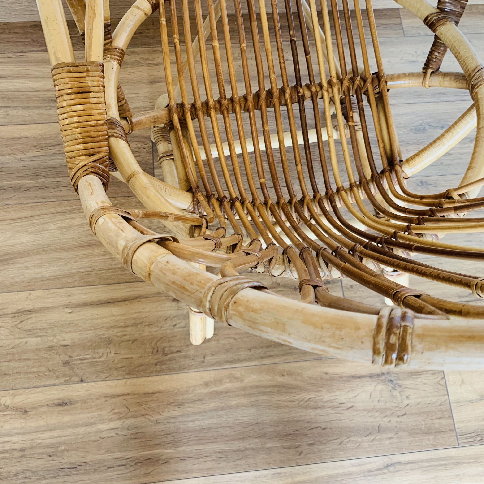 Pair of adult rattan armchairs