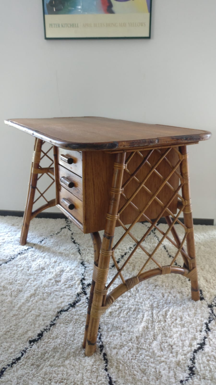 Vintage rattan desk