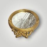 Antique oval wall mirror in gilded resin – Louis XVI knot –
