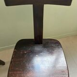 Set of 4 brutalist design elm t-chairs - 1950