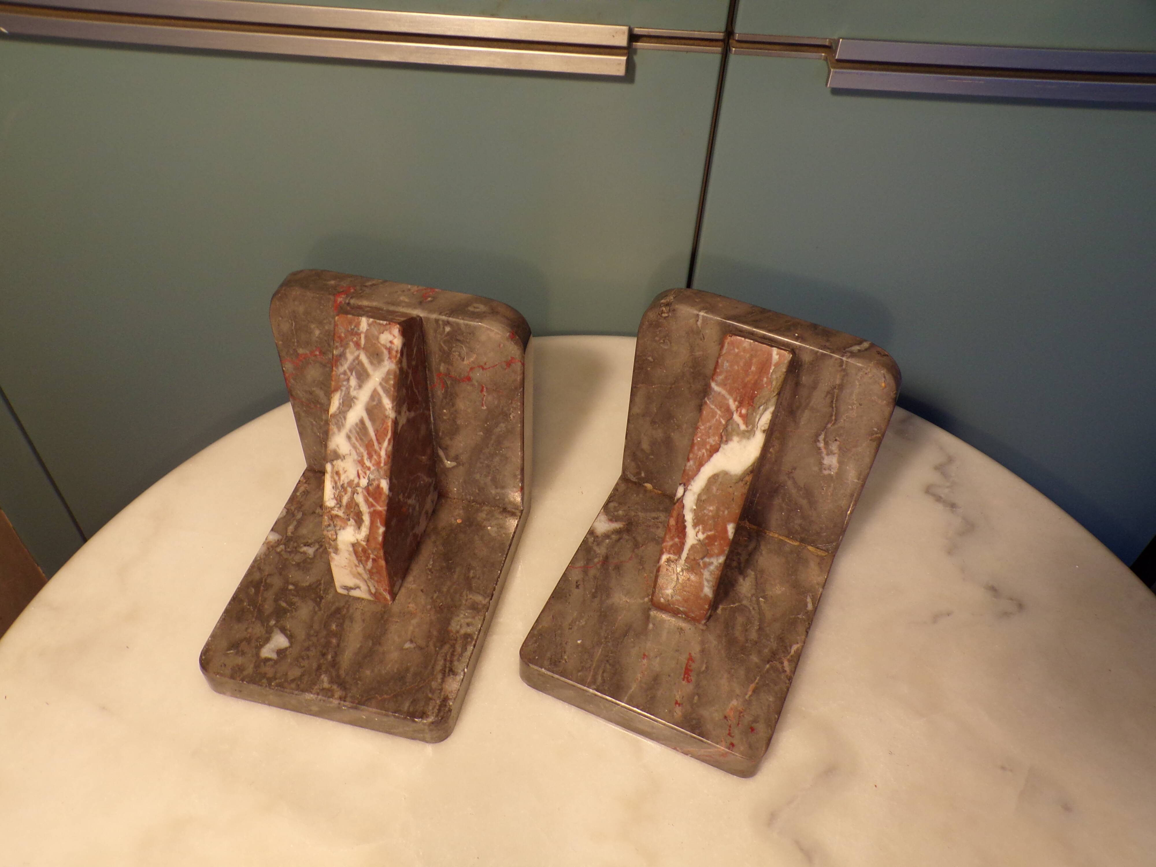 Art Deco marble bookends
