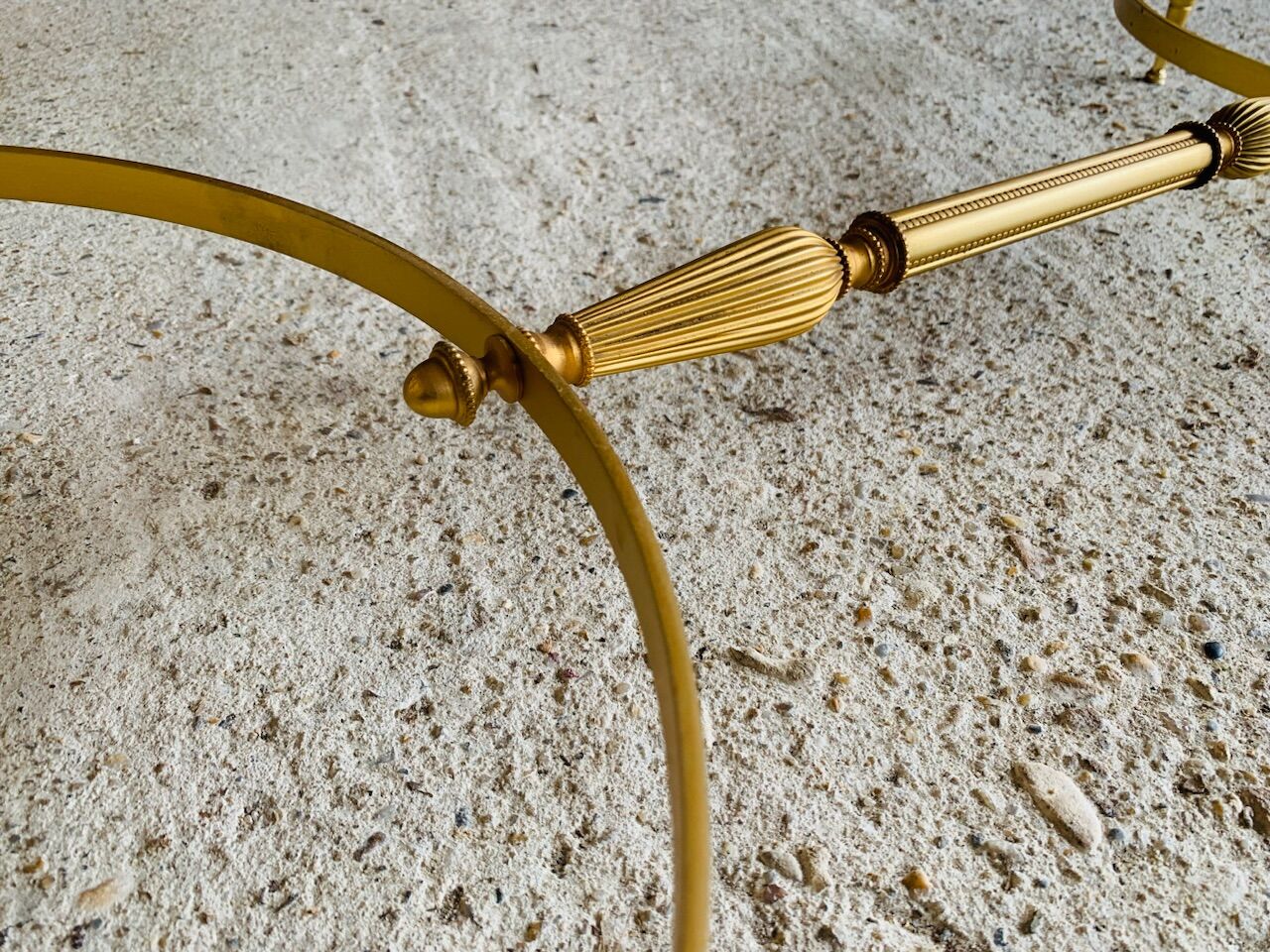 Marble and brass coffee table, circa 60's