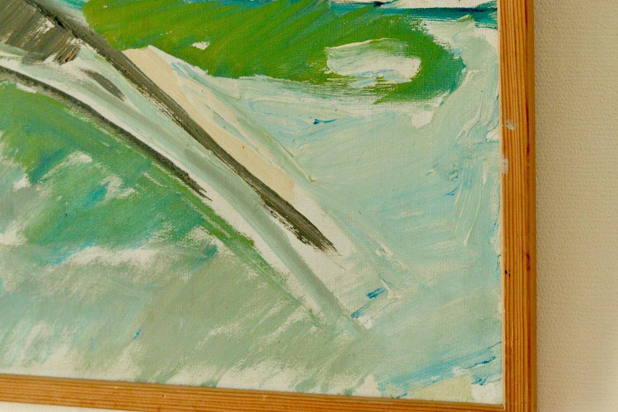 Oil on Swedish canvas "Grötviks Hamn Quarry", Carl-Erik Andersson