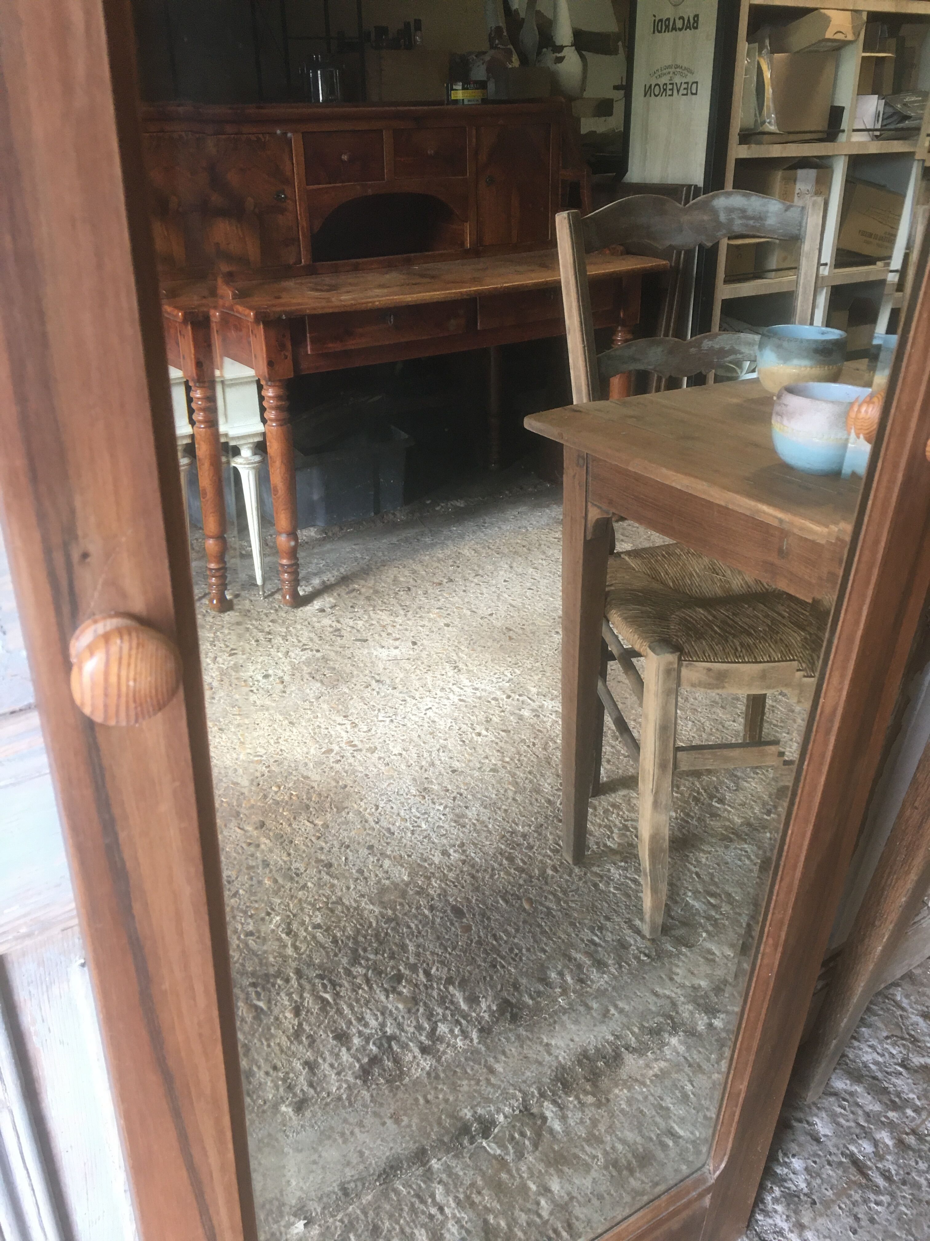 Walnut beveled mirror