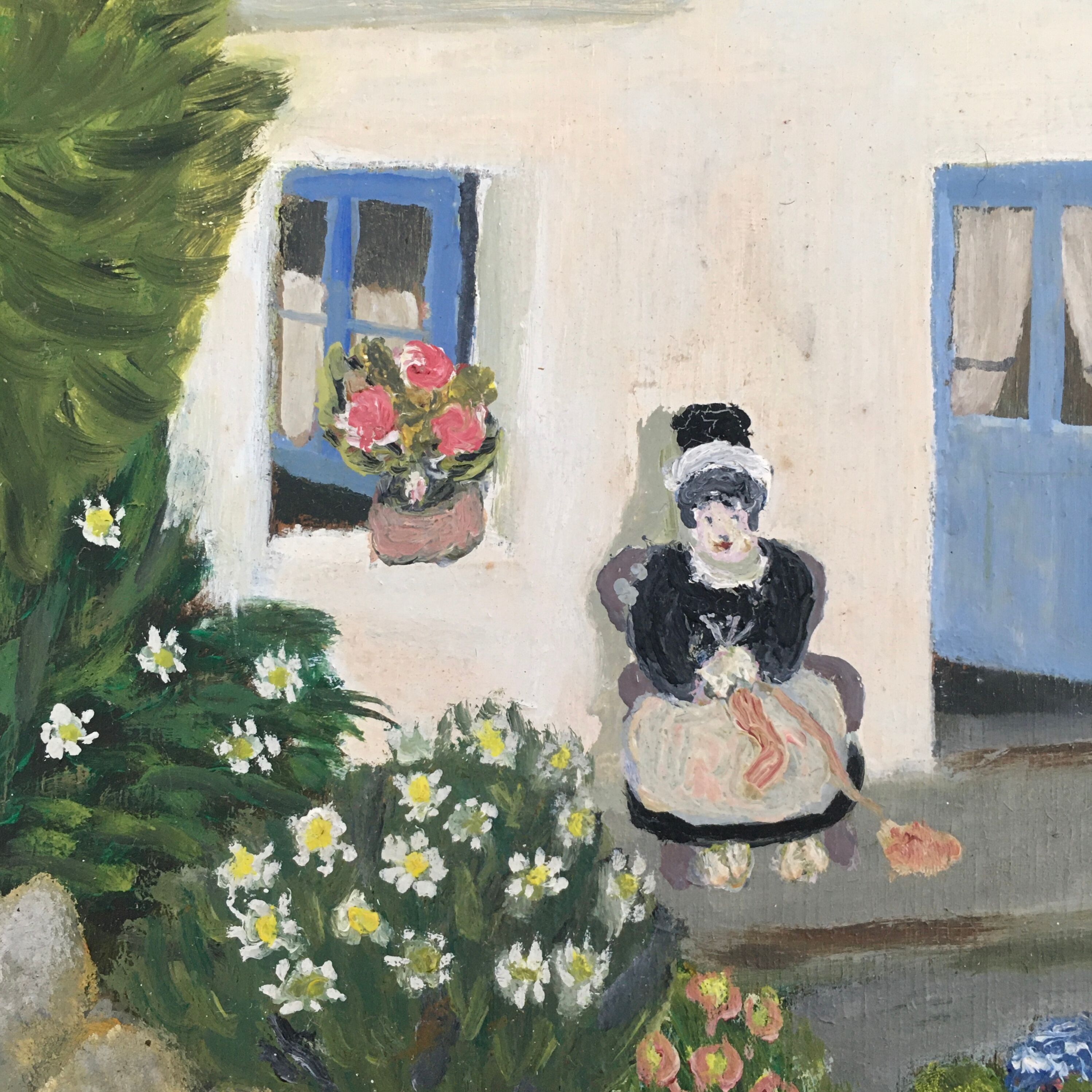 Painting naïve Breton landscape