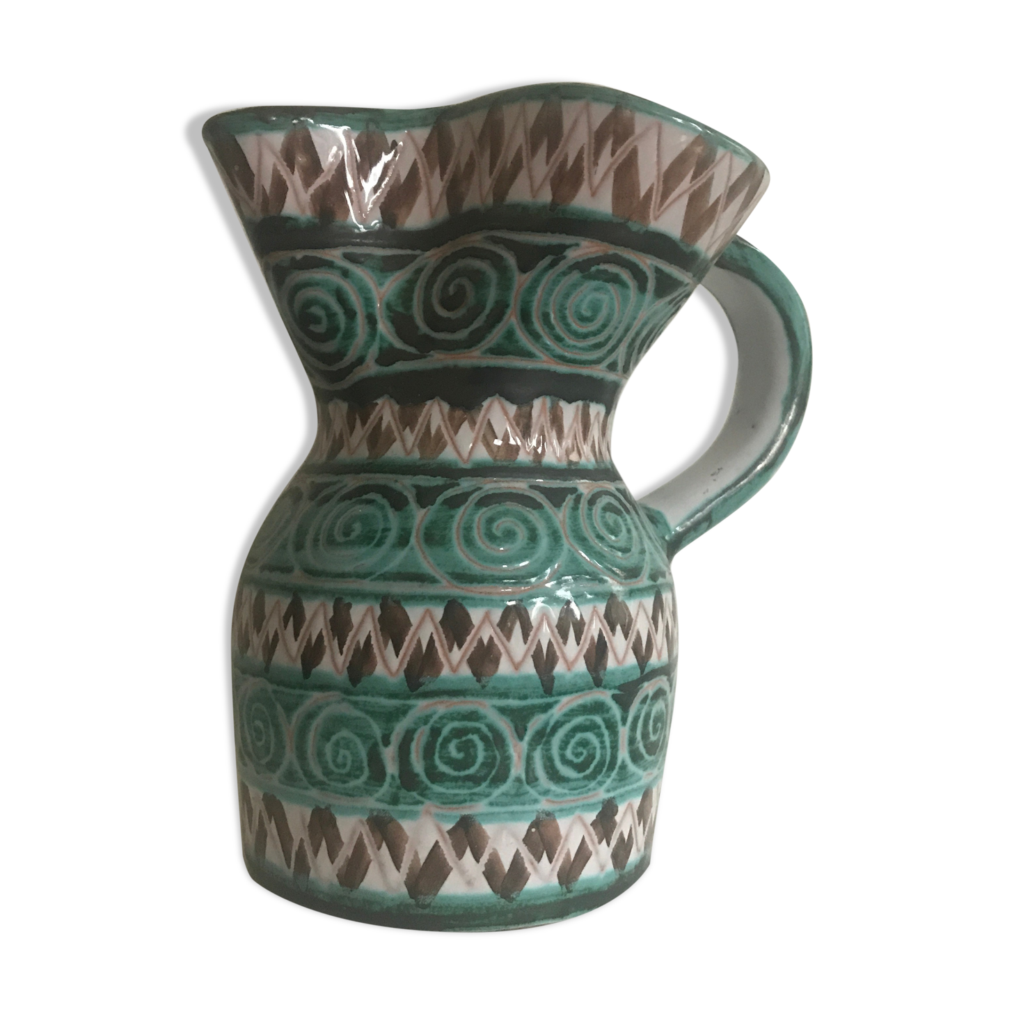 Robert Picault's earthenware pitcher in Vallauris design 1950