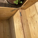 Exceptional curved leather/brass box with beautiful restored clasps.