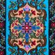 Vintage blue Moldavian rug with beautiful flowers, authentic Romanian handwoven rug 240x153cm