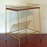Vintage magazine rack end table, 1960s