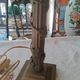 Mushroom lamp in glass paste and bronze Art Nouveau
