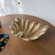 Immense wooden plate 1900 shell with golden patina