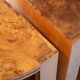 Pair of half-moon cabinets in burl wood