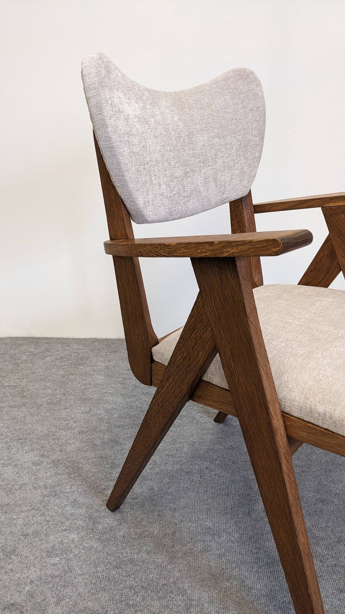Pair of modernist Scandinavian bridge armchairs in teak, Denmark 1950.