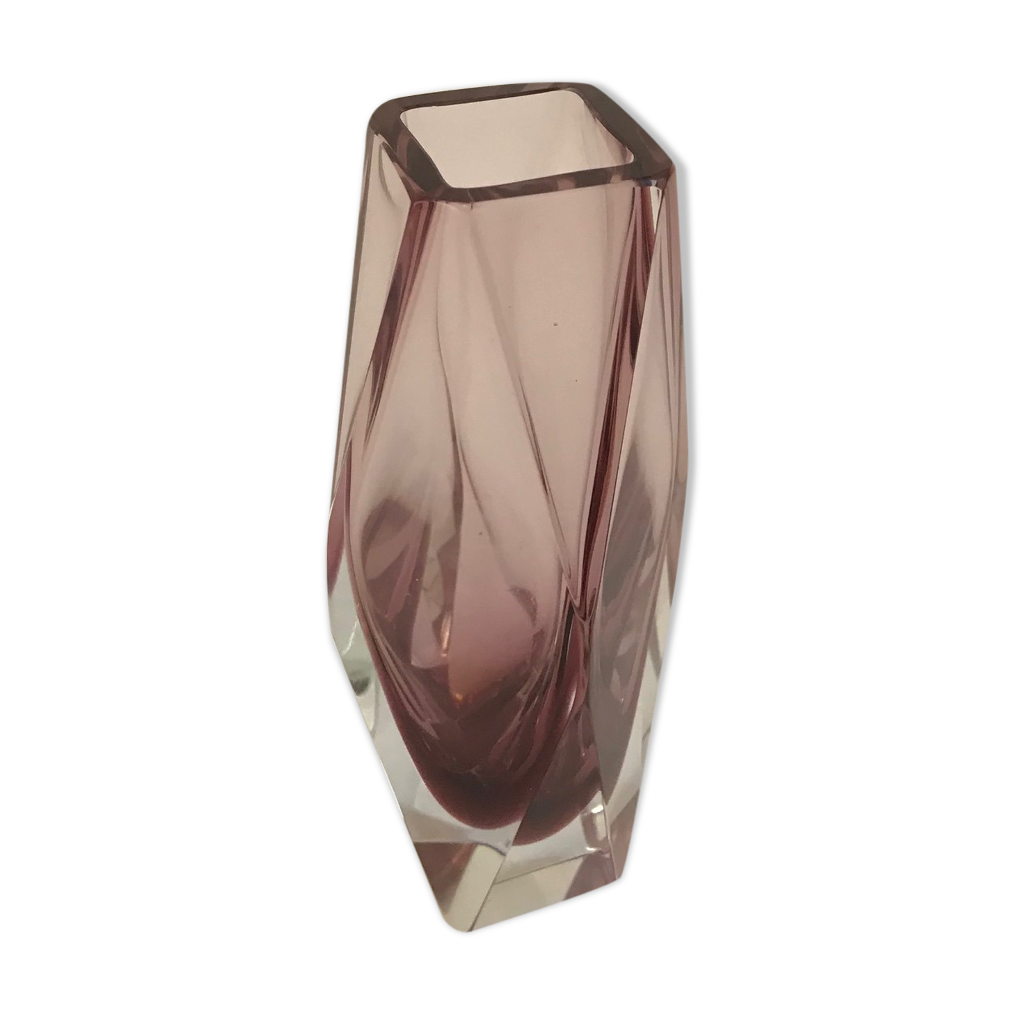 Pink Sommerso vase from Murano