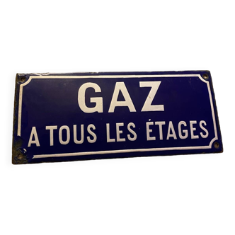 Plaque émaillée Gaz à tous les étages