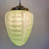 Suspension globe vintag in green clichy glass