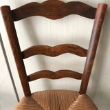 Wooden and straw chairs