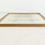 Lithography of Orchidee Board ancient golden frame Deco loft No.2