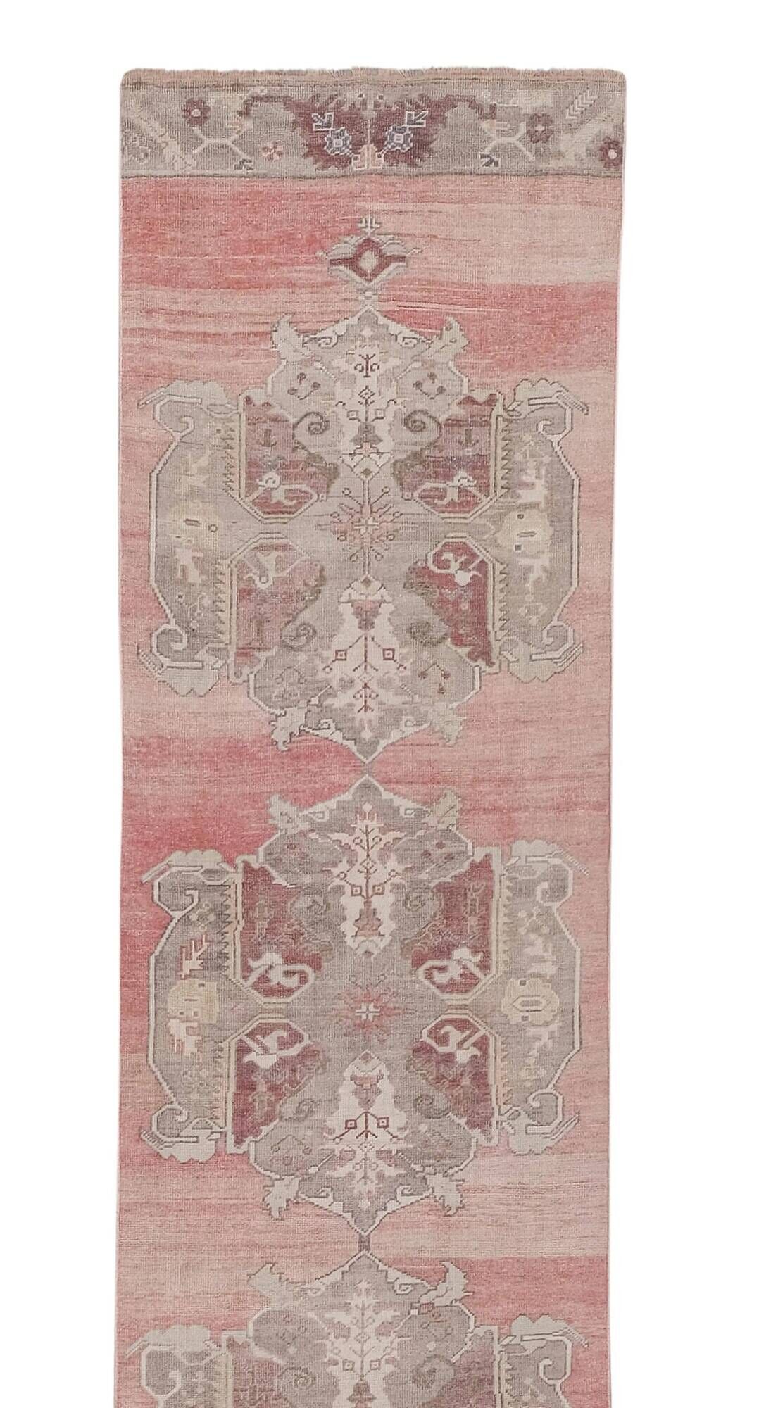 Vintage Turkish hallway rug 100x718 cm
